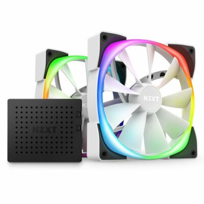 NZXT Aer RGB 2 140mm Twin Starter Pack with RGB & Fan Controller-White