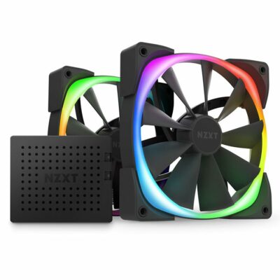NZXT Aer RGB 2 140mm Twin Starter Pack with RGB & Fan Controller-Black