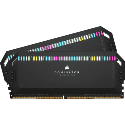 CORSAIR DOMINATOR PLATINUM RGB 64GB (2x32GB) DDR5 DRAM 5200MHz C40 Memory Kit, Black