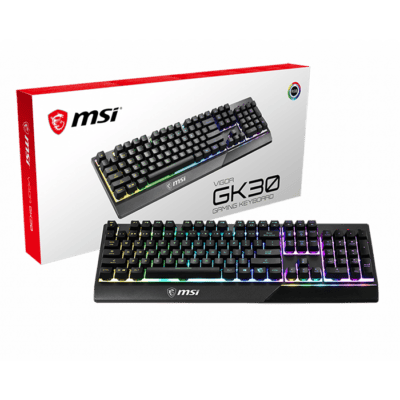 MSI Vigor GK30, Plunger Switches, Gold-plated connector, USB 2.0, RGB, US Layout Keyboard | S11-04US601-CLA