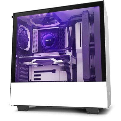 NZXT H510i White Compact ATX Mid Tower PC Gaming Case Front I/O USB Type-C Port Vertical GPU Mount Tempered Glass Side Panel | CA-H510i-W1