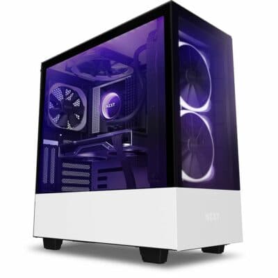 NZXT H510 Elite RGB ATX Mid Tower Case Tempered Glass Including AER RGB 2 Fans – White | CA-H510E-W1