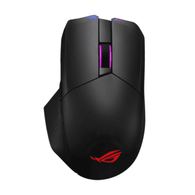 ASUS ROG P704 Chakram  RGB wireless gaming mouse with Qi charging, programmable joystick, tri-mode connectivity (wired/2.4GHz/Bluetooth), Aura Sync lighting
