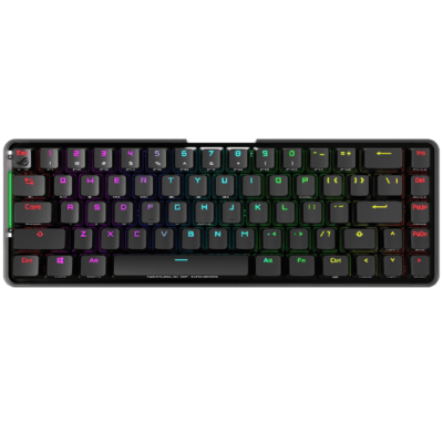 Asus ROG Falchion 65% wireless mechanical gaming keyboard with 68 keys, wireless Aura Sync lighting, Cherry MX RED switches, and up to 450-hour battery life, AR | 90MP01Y0-BKCA01