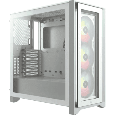 CORSAIR iCUE 4000X RGB Tempered Glass Mid-Tower ATX Case — White | CC-9011205-WW