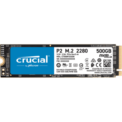 Crucial P2 500GB PCIe M.2 2280 SSD , CT500P2SSD8