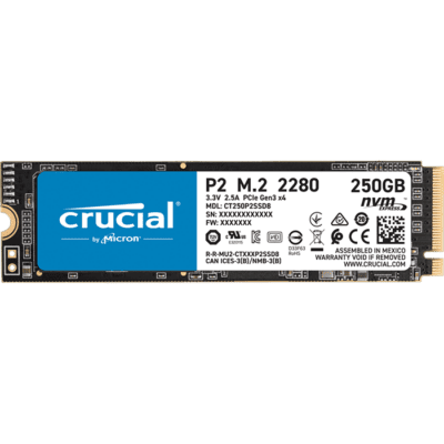Crucial P2 250GB PCIe M.2 2280 SSD, CT250P2SSD8
