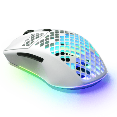 SteelSeries Aerox 3 Wireless | Ultra Lightweight Wireless Gaming Mouse Snow ,White