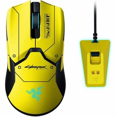 Razer Viper Ultimate with Charging Dock – Cyberpunk 2077 Edition Ambidextrous Gaming Mouse with Razer™ HyperSpeed Wireless | RZ01-03050500-R3M1