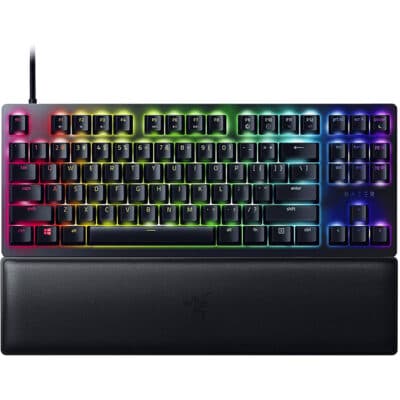 Razer Huntsman V2 Tenkeyless – Clicky Optical Switch (Purple) – US – Black Tenkeyless Optical Gaming Keyboard | RZ03-03940300-R3M1
