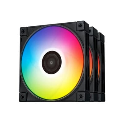 Deepcool FC120 ARGB PWM Fan, 120mm High Performance, Lighting luminosity, 3 Pack, Black | R-FC120-BKAMN3-G-1