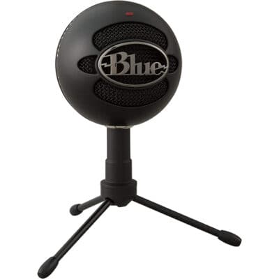 Logitech Blue Snowball Ice USB Microphone, 40-18 kHz Frequency Response, Cardioid Polar Patterns, USB Cable, For Recording / Streaming / Podcasting, Black | 988-000172