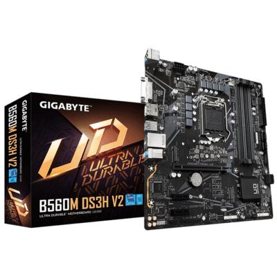 GIGABYTE B560M DS3H V2 (LGA 1200, Intel B560, Micro-ATX, Dual M.2, PCIe 4.0, USB 3.2 Gen1, GbE LAN/Motherboard)