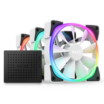 NZXT Aer RGB 2 120mm fans Triple Starter Pack with RGB & Fan Controller, White