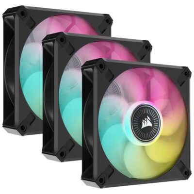 CORSAIR iCUE ML120 RGB ELITE Premium 120mm PWM Magnetic Levitation Fan — Triple Fan Kit with iCUE Lighting Node CORE | CO-9050113-WW
