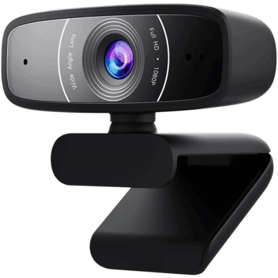 ASUS Webcam C3 USB camera with 1080p 30 fps recording, beamforming microphone for live-streaming | 90YH0340-B2UA00