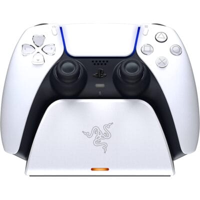Razer Quick Charging Stand for PS5 – White Quick Charging Stand for PS5 DualSense Wireless Controller | RC21-01900100-R3M1