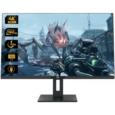 Twisted Minds TM32DUI 32” UHD IPS Panel Gaming Monitor, 3840×2160 Resolution, 144Hz Refresh Rate, 1ms Response Time, 16:9 Aspect Ratio, DCI-P3 90%, HDMI 2.1, LED, Black | TM32DUI