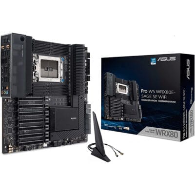 Asus Pro WS WRX80E-SAGE SE WIFI – AMD WRX80 Chipset, Socket sWRX8, Max 2TB DDR4 Memory, 8 Slots, PCI Express 4.0, E-ATX Motherboard | 90MB1590-M0EAY0