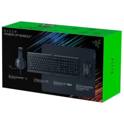 Razer Power Up Bundle V2, Kraken X Lite Gaming Headset, Cynosa Lite Gaming Keyboard, Gigantus V2 Large Gaming Mouse Mat, Deathadder Gaming Mouse, Black | RZ85-02742300-B3M1