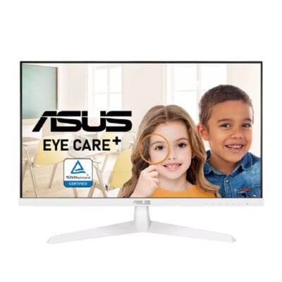 Asus VY249HE-W 23.8” FHD IPS Eye Care Monitor, 1920×1080, 75Hz Refresh Rate, 1ms MPRT, 16:9 Aspect Ratio, FreeSync, Blue Light Filter, Flicker Free, LED, HDMI, VGA | 90LM06A4-B02A70