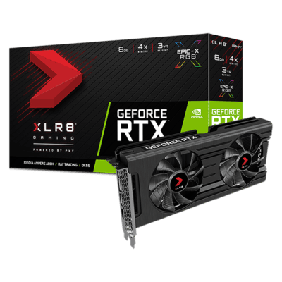 PNY GeForce RTX 3050 8GB XLR8 Gaming REVEL EPIC-X RGB Dual Fan Edition Graphics Card | VCG30508DFXPPB