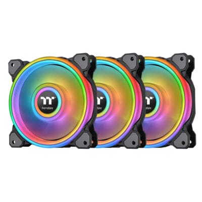Thermaltake Riing Quad 12 RGB Radiator Fan TT Premium Edition 3 Fan Pack, Black (Controller included) | CL-F088-PL12SW-A