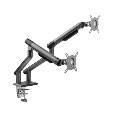 Twisted Minds Dual Monitors Premium Slim Aluminum Spring-Assisted Monitor Arms – Grey | TM-49-C012-G