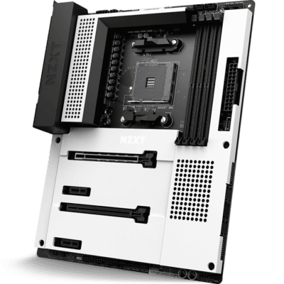 NZXT N7 B550 AMD Motherboard with Wi-Fi and NZXT CAM Features, Matte White | N7-B55XT-W1