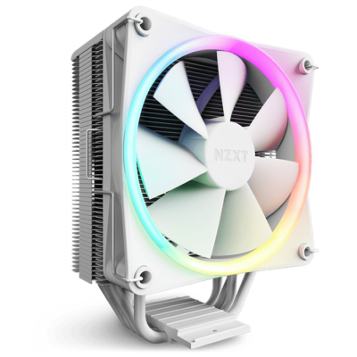 NZXT T120 RGB CPU Air Cooler with RGB, Intel 1700, 115X & 1200, AM5 & AM4, White | RC-TR120-W1