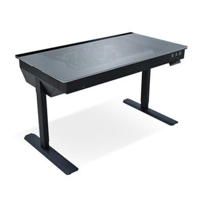 LIAN LI  DK-05FX UK Dual eATX Tempered Glass RGB Desk – Black | G99.DK05FX.02UK