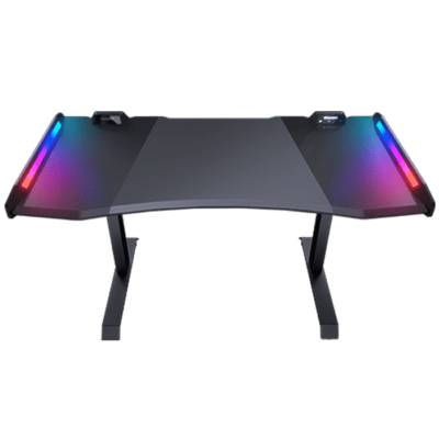 Cougar Mars 120 Gaming Desk, USB 3.0 (1), USB 2.0 (1), 3.5mm Audio Jack (2) RGB Button – Black | CG-DESK-MARS120-BLK