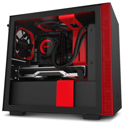 NZXT H210i Mini-ITX Case with Lighting and Fan control, Black and Red | CA-H210i-BR