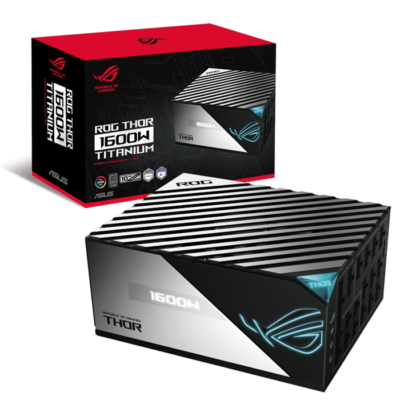 Asus ROG Thor 1600W ATX Power Supply Unit, With Aura Sync & OLED Display, 80 Plus Titanium Certification, Modular | 90YE00K0-B0NA00