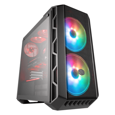 Cooler Master MasterCase H500, RGB PC Case with Dual 200mm Fans for High-Volume Airflow, Mesh and Transparent Front Chassis Panels, Flexible ATX Hardware Capacity (NEW) | MCM-H500-IGNN-S01