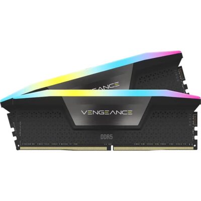 CORSAIR VENGEANCE RGB 32GB (2x16GB) DDR5 DRAM 6000MHz C40 Memory Kit, Black | CMH32GX5M2B6000C40