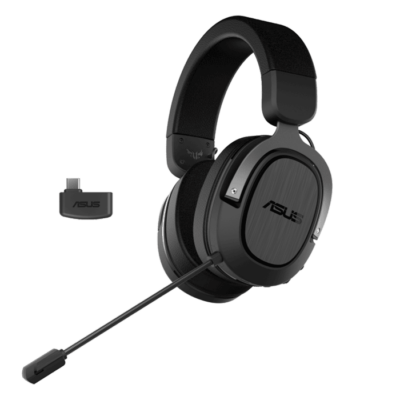 Asus TUF Gaming H3 Wireless gaming headset features 2.4 GHz connection via a USB-C dongle, 7.1 surround sound | 90YH02ZG-B3UA00