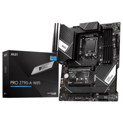 MSI Pro Z790-A WIFI DDR4 LGA 1700 ATX Motherboard, Intel Z790 Chipset, 4x 2-Channel DDR4 128GB Max, 7.1-Ch Realtek ALC4080 Codec, 2.5 GbE LAN, 4x M.2, 3x PCI-E x16, 1x HDMI/DP | 911-7E07-001