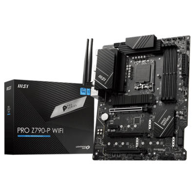 MSI Pro Z790-P Wifi DDR5 ATX Motherboard, LGA 1700 Socket, Intel Z790 Chipset, 2.5Gbps LAN, Wi-Fi 6E / Bluetooth 5.2, 128GB Max Memory, M.2 Shield Frozr, Lightning Gen5, 14 Duet Rail | 911-7E06-010