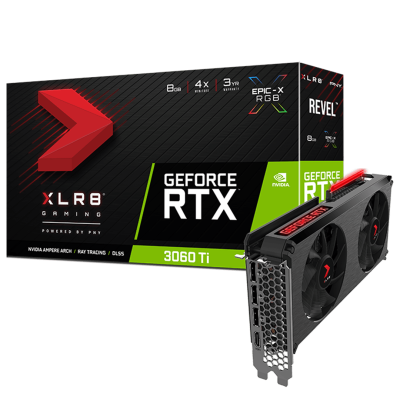 PNY GeForce RTX 3060 Ti 8GB XLR8 Gaming REVEL EPIC-X RGB Dual Fan Edition LHR Graphics card | VCG3060T8LDFXPPB1