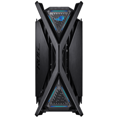 Asus ROG Hyperion GR701 E-ATX computer case, 420 mm dual radiator support, four 140 mm fans, metal GPU holder, component storage, ARGB fan hub, 60W fast charging
