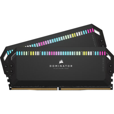 CORSAIR DOMINATOR PLATINUM RGB 64GB (2x32GB) DDR5 DRAM 5600MHz C40 Memory Kit — Black
