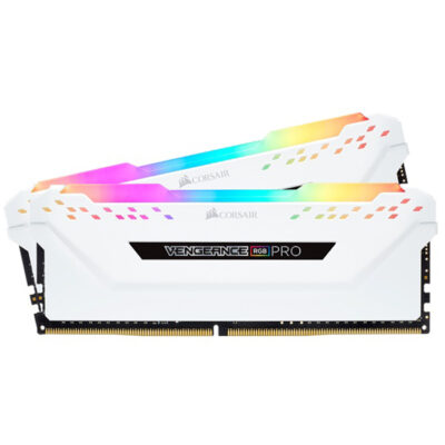 CORSAIR VENGEANCE RGB PRO 32GB (2 x 16GB) DDR4 DRAM 3200MHz C16 Memory Kit — White