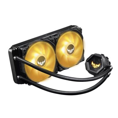 Asus Tuf Gaming LC 240 ARGB Liquid CPU Cooler, Aura Sync Support, 120mm PWM Fan, Sleeved Rubber Tube, 2000 RPM Speed, 67 CFM Airflow, Black | 90RC00G1-M0UAY0