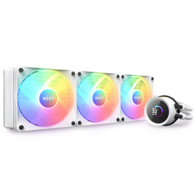 NZXT Kraken 360 RGB, 360mm AIO Liquid Cooler with LCD Display and RGB Fans, White | RL-KR360-W1