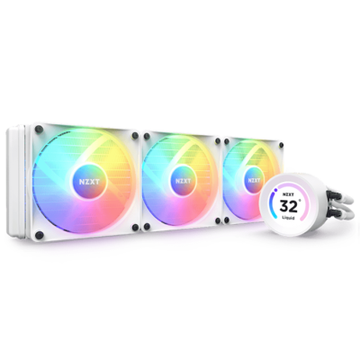 NZXT Kraken Elite 360 RGB, 360mm AIO Liquid Cooler with LCD Display and RGB Fans, White | RL-RL-KR36E-W1