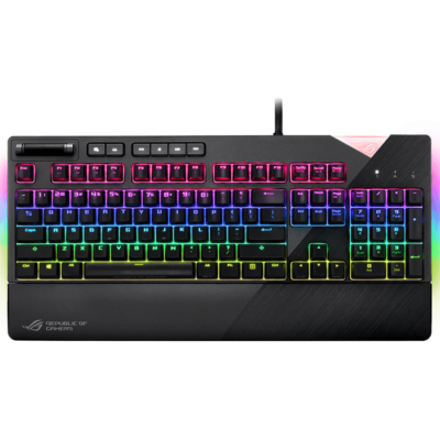 Asus XA01 ROG Strix Flare RGB mechanical gaming keyboard with Cherry MX switches, customizable illuminated badge and dedicated media keys