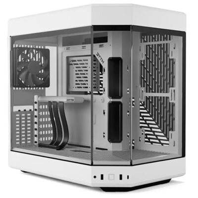 HYTE Y60 Modern Aesthetic Mid-Tower ATX Gaming PC Case, Panoramic Tempered Glass Design, Dual Chamber, 360mm Radiator Support, 6x 120mm Fans, PCIE 4.0 Cable, Snow White | CS-HYTE-Y60-WW