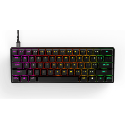 SteelSeries Apex Pro Mini Mechanical Gaming Keyboard, Adjustable Actuation Compact 60% Form Factor, RGB, PBT Keycaps, USB-C