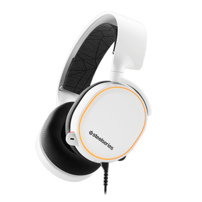 SteelSeries Arctis 5, RGB Illuminated Gaming Headset with DTS Headphone: X 7.1 Surround for PC, PlayStation 4, VR, Android and iOS, USB or 4-Pole 3.5mm – White